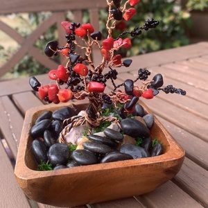 Handmade bonsai crystal tree sculpture
